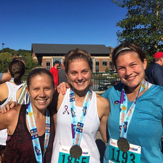 Graduate students after running the AthHalf Marathon