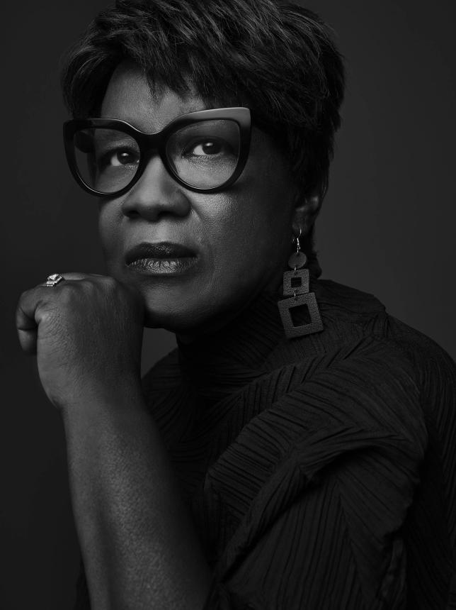 Patricia Smith's Headshot in black and white.