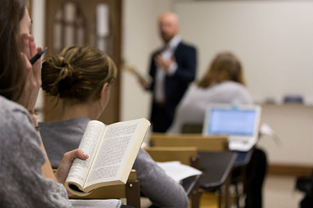 Students reading in Cody Marrs' classroom