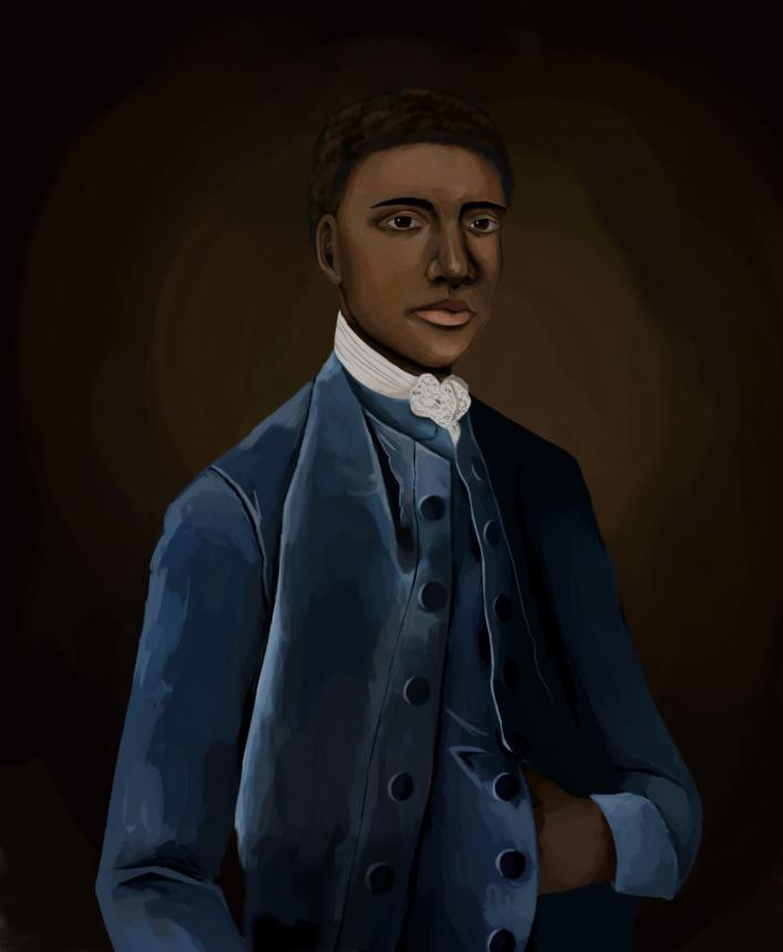 portrait of Olaudah Equiano done by student Alyssa Craig