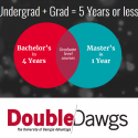 Double Dawgs Info graphic; "Undergrad + Grad = 5 Years or less"